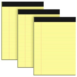 Legal Pads 8.5 x 11 Yellow Note Pads, 3 Pack College Ruled Notepads 8.5 x 11 Lined Paper, Yellow Notebook Paper Writing Pads 30 Sheets Per Yellow Legal Pads 8.5 x 11 for Home Office School Supplies