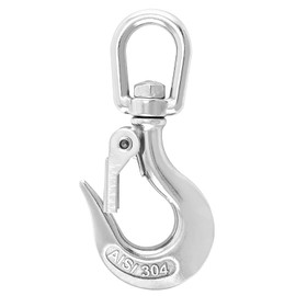 AMYSPORTS Safety Latch Crane Hook Lifting Heavy Latch Swivel Hook Rigging Working Load Swivel Hook Locking 1/2 Inch 3300lbsf