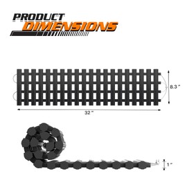 M-AUTO Snow Tire Traction Mats Portable Recovery Tracks for Vehicle in Mud, Snow, Ice, and Sand, 32" Coilable Recovery Emergency Devices with Storage Bag, Load 7.7 Ton