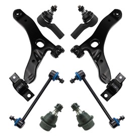 TRQ Front Steering & Suspension Kit Ball Joint Control Arm Sway Bar Stabilizer Link Tie Rod Compatible with 2010-2013 Ford Transit Connect