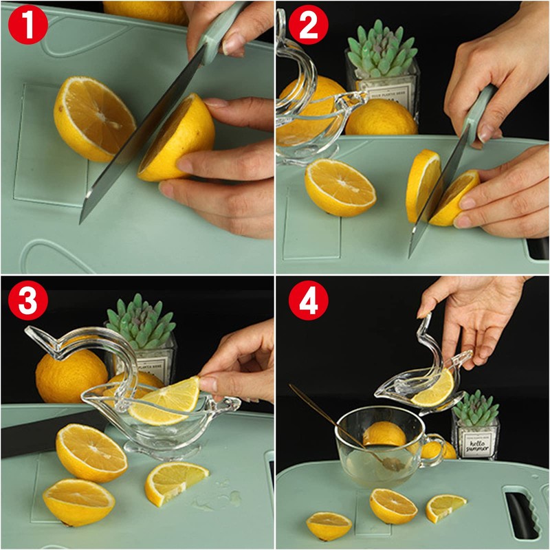 Uleeso Set of 4 Lemon Squeezer, Manual Juicer, Lime Squeezer,