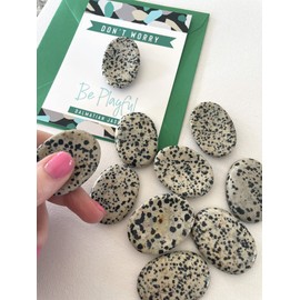 Dalmatian Jasper March Birthstone Crystal Worry Thumb Stone Meditation Spiritual Stress Relief Gift Birthday Healing Energy Reiki Chakra