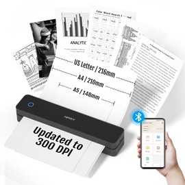 HPRT Portable Printers Wireless for Travel, Bluetooth Thermal Printer Compatible with iOS, Android & Laptop, Support 8.5x11 US Letter&A4 Thermal Paper, Inkless Mobile Printer for Home, Black