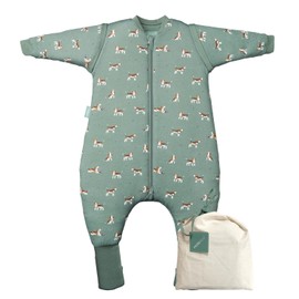 molis&co. Baby Sleeping Bag with Feet, Removable Sleeves and Socks. 2.5 TOG. Ideal for Transitional Periods and Winter. 100% Cotton (Oeko-Tex 100). (Beagle, 80 cm (2 Years))