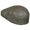 Men's Olive Real Soft Leather Ivy Beret Newsboy Gatsby Golf