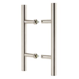 BRINKS Commercial - 12" 'H' Style Pull Door Handle, Satin Chrome Finish - Rust and Corrosion Resistant Door Handle