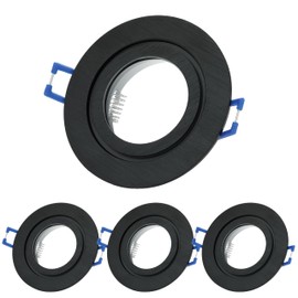 sweet-led Economy Pack of IP44 Aluminium Mounting Frames - for Wet Room / Bathroom - Recessed Spotlight Frames Made of Aluminium, Including GU10 Socket - Click Closure - Splashproof IP44