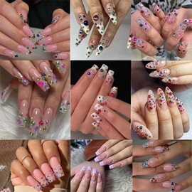 1440Pcs Colorful Nail Charms 3D Rounded Nail Gems Crystal Mixedcolor Flat Design Sparkly Nail Rhinestone Mini Cute Nail Charms and Gems Shiny Nail Art Charms DIY Acrylic Nail Craft Accessories