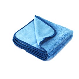 Maxshine 380GSM Zero Crazy Microfiber Towel Cleaning Cloth with Blue Silk Border - Blue, 16”x16” (40x40cm), Ultra-Soft & Absorbent, Ideal for Car Detailing & Cleaning
