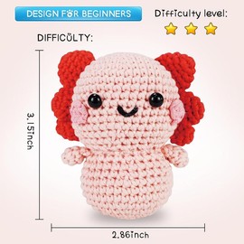 WaldyWop Crochet Kit for Beginners - Complete Crochet Starter Kit for Adult Kids, Learn to Crochet w/Step-by-Step Video, Easy Crochet Yarns, Hook, Accessories, Cute Animal Kit - Perfect DIY Gifts