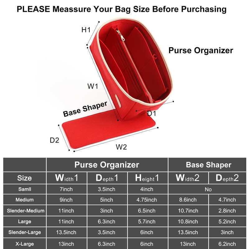 Doxo Purse Organizer Insert, Bag Organizer for Tote & Handbags,