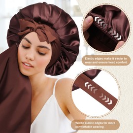 Coubeau Silk Bonnet Sleep Cap for Women - 100% Silk Bonnet Sleep Cap Silk Hair Cap for Night Silk Bonnet Sleep Cap