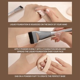 4 Brochas de Maquillaje para Base de Hoja Súper Fina, Brochas de Maquillaje para Base Plana, Brocha para Base para Maquillaje Líquido, Brocha Correcto