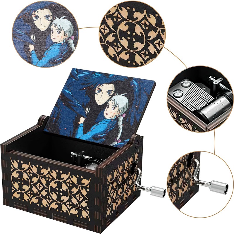 PZJFH Howl's Moving Castle Wood Music Box