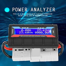 High Watt Meter Voltage Amp Meter Power Analyzer Checker Analyzer Performance Monitor with LCD Screen for RC, Battery, Solar, Wind Power(130A)