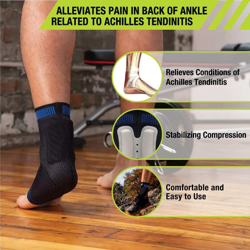 Pro-Tec Athletics Achilles Sleeve with Dual Gel Compression Strips, Achilles
