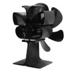 6 Blade Stove Eco Fan Black Self Starting High Temperature