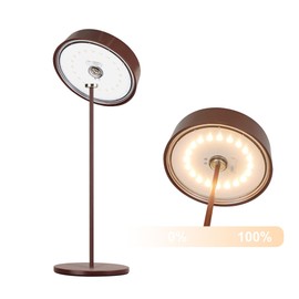 Palmina 901 LED Table Lamp, Dimmable, 4400 mAh LED Table Lamp, Wireless, IP54 Protection, Lamp for Indoor/Outdoor Use, Suitable for Dining, Reading, Bedroom, Garden and Much More, Brown