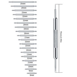 woshilaoDS Watch Strap Link Pins Spring Pins, Watch Strap Pins Spring Bars Tool, Watch Remover Repair Tool Set 8-25 Diameter Watchmaker Tool Set of 396, silver, Tool-focused