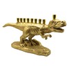 Zion Judaica Gold Dinosaur Menorah 3D Polyresin with Brass Cups