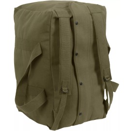Rothco Heavy Duty Cotton Canvas Large Parachute Cargo Bag with Military Backpack Straps - Olive Drab
