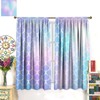Mermaid Curtains, Cartoon Watercolor Pastel Sea Animal Mermaid Princess Scale