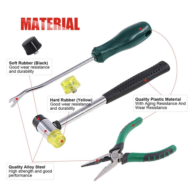 Hilitchi Tack Hammer Soft Mallet Upholstery Tools Staple Nails Decorative