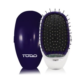 TODO Ionic Styling Hair Brush Health Smooth Silky Hair Stainless Steel Bristle Comb Purple