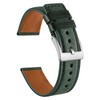 Ayadoo 20mm Italian Leather Watch Band,Retro Green Leather Watch Strap