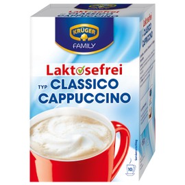 KRÜGER FAMILY Cappuccino Laktosefrei Classic, Getränkepulver mit löslichem Bohnen-Kaffee, koffeinhaltig, ohne Laktose, 150 g