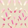 Flower False Nails Pink Gradient Press on Nails Medium Ballet