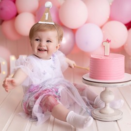 Party Cone Hat One 1st First Birthday Hat Birthday Party Cone Hat Crown Tiara Hat First Birthday Party Headband First Birthday Party Accessories 1st Birthday Cap