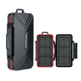 36 Slots Memory Card Case Holder Storage Organizer for 12 SD SDXC SDHC + 6 CF Compact Flash + 18 TF Card, Durable Camera Memory Card Protector with Carabiner & Card Removal Tool