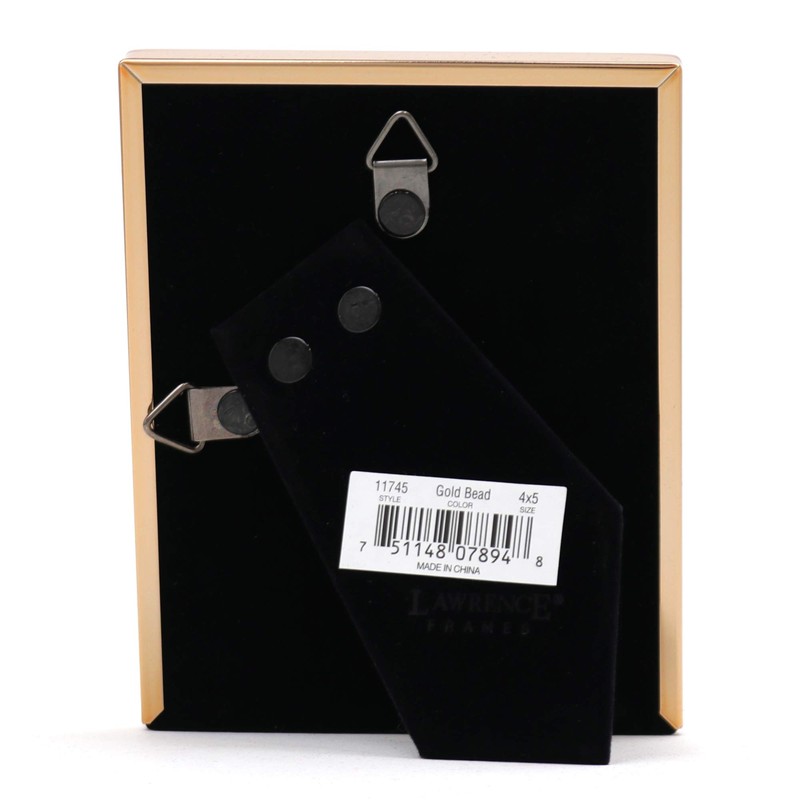Lawrence Frames Classic Bead Picture Frame, 4x5, Gold