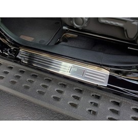 ZIC Motorsports Brushed Stainless Steel Door Sill Guards fits Jeep Wrangler JL with Engraved American Flag (2 Door)