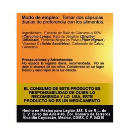 Naturelab Reduce Inflamation Suplemento Para Desinflamar Con Cúrcuma, 120 Cápsulas Sin Sabor