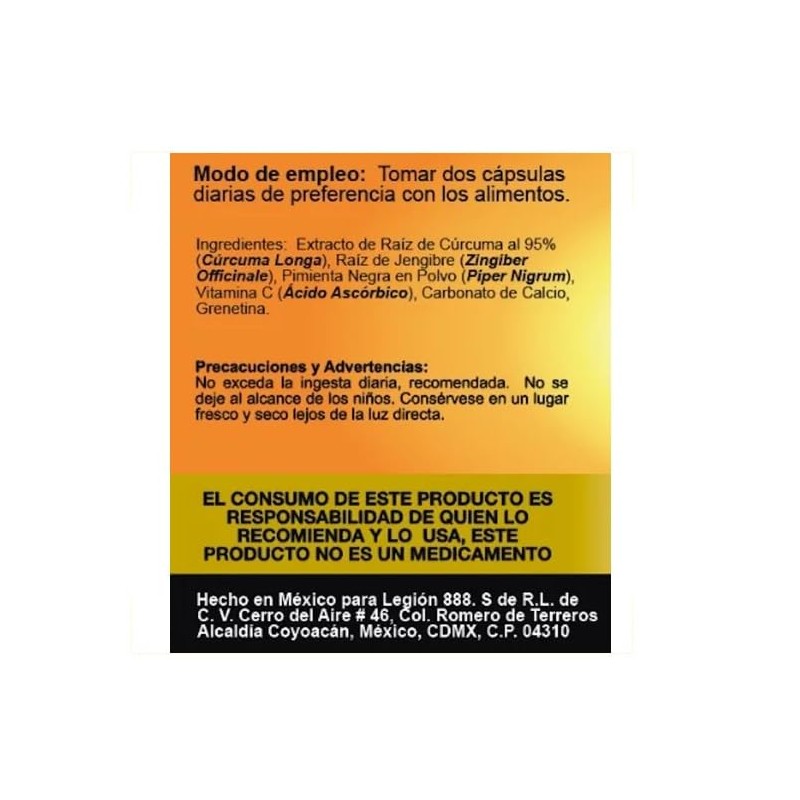 Naturelab Reduce Inflamation Suplemento Para Desinflamar Con Cúrcuma, 120 Cápsulas