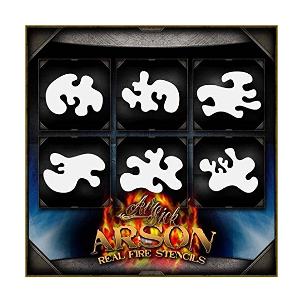 Arson Mini Real Fire Set AirSick Airbrush Stencil Template