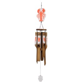 Beachcombers 43.3" Bamboo Lobster Top Wind Chime Coastal Decor Decoration Multi