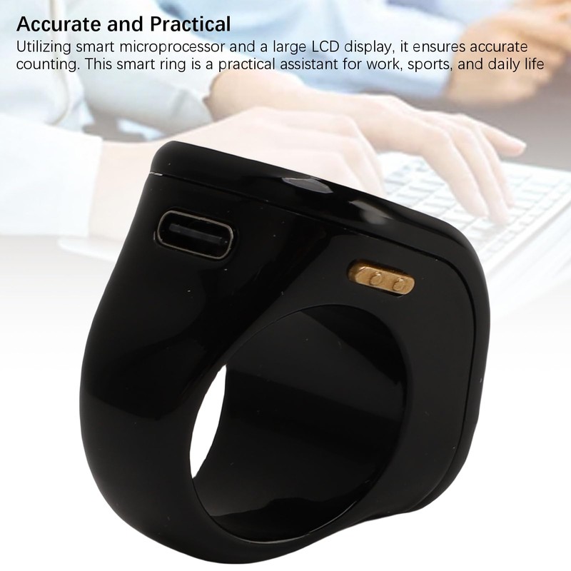 Smart Tasbih Zikr Ring,Clear LCD Display Ring Finger Counter,Intelligent Touch