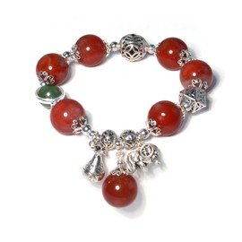 Ruishupin Natural crystal bracelet,South Red Bracelet 12mm bead silver accessories bracelet for women, Jewelry Healing Bracelets Bring Luck and happyness Prosperity. a blessing gift, 6.8, Stone, Agate