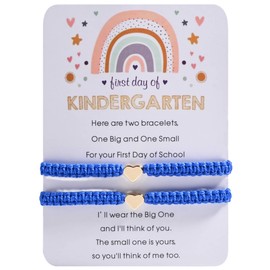 Gracayfr Mommy And Me First Day Of Kindergarten Bracelet 1St Gifts Back To School Mother Son Mom Bracelets Set Blue