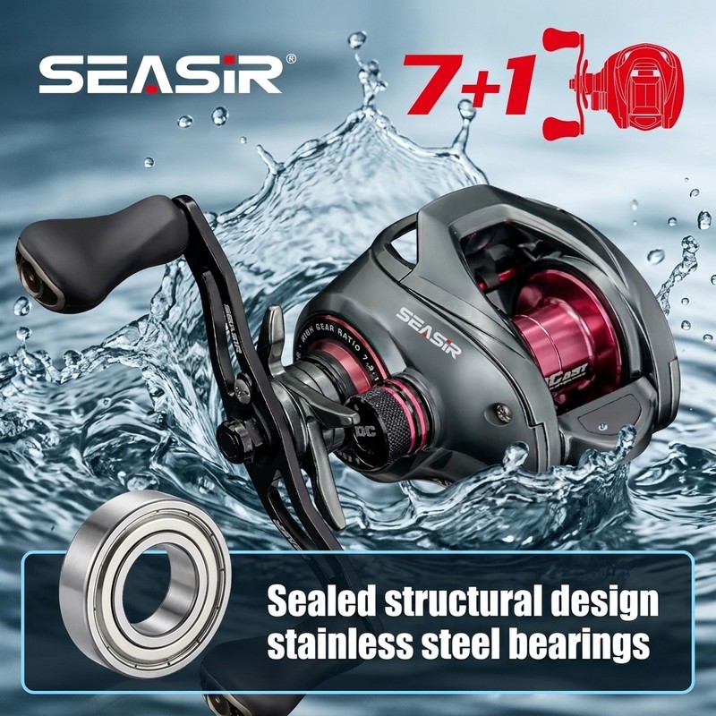 Carrete de pesca de lanzamiento SEASIR DCAST DC, con control