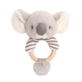 Keel Toys SE6713 14cm Keeleco Baby Cozy Koala Ring Rattle 100% Recycled. 100% Huggable.