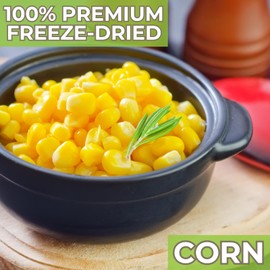 Nutristore Freeze-Dried Vegetables | Emergency Food Storage | 25-Year Shelf Life | Prepping Pantry Staple | Broccoli, Corn, Peas & More | Bulk Long-Term Survival Supply (1-Pack, Corn)