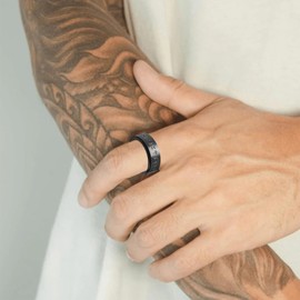 VELESAY Stainless Steel Viking Men's Ring Viking Nordic Mythology Ring Men Women Viking Rune Ring Punk Biker Gothic Vintage Ring Viking Jewellery, 不