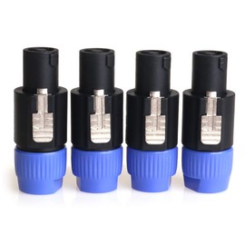 NANYI NL4FC speakon Cable Crown Amplifier, Audio Speaker Plug Twist Lock 4 Pole Speaker Plug Compatible with Neutrik Speakon NL4FC, NL4FX, NLT4X, NL2FC - 4 Pack