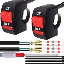 DAOKAI Motorcycle Link Switch 22mm 12-80V 7/8'' Universal Motorcycle Tuning Part Handle Switch On/Off Handle Knob LED Headlights for Motorcycle Electric Car Accessories - Pack of 2