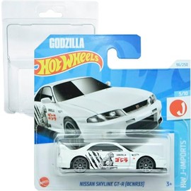 Hot Wheels Nissan Skyline GT-R Godzilla [BCNR33] HW J-Imports 5/10 (96/250) HYC44 White 2024 + Short Card Protector Frikimonkey