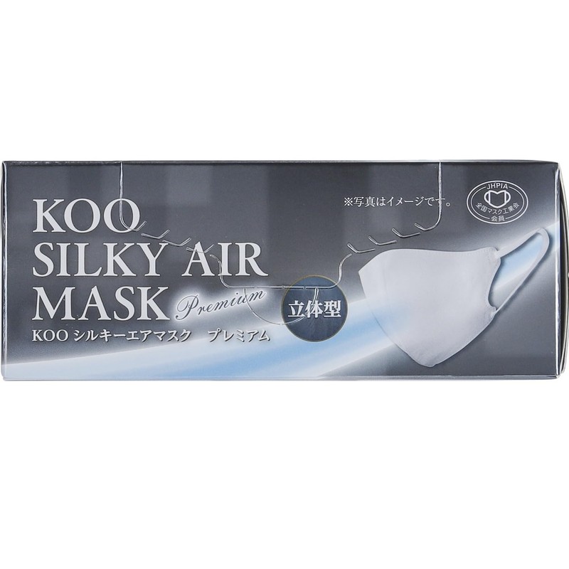 [クー・メディカル・ジャパン] マスク KOOシルキーエアマスクPREMIUM 立体型 ふつうサイズ 60枚入(30枚×2個セット) ホワイト 3D 使い捨て 不織布
